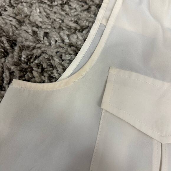 J Crew Cream Black Sleeveless Button Down Shirt Top 2 XS Extra Small - Picture 6 of 7